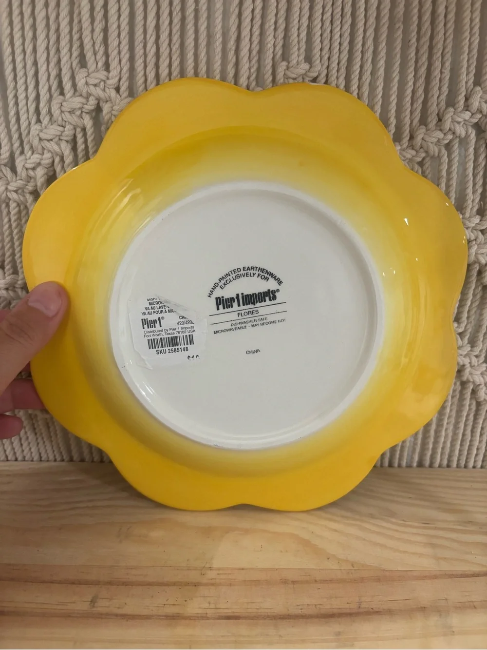 Pier 1 Imports hand-painted earthenware Flores salad plate 8.5 inches